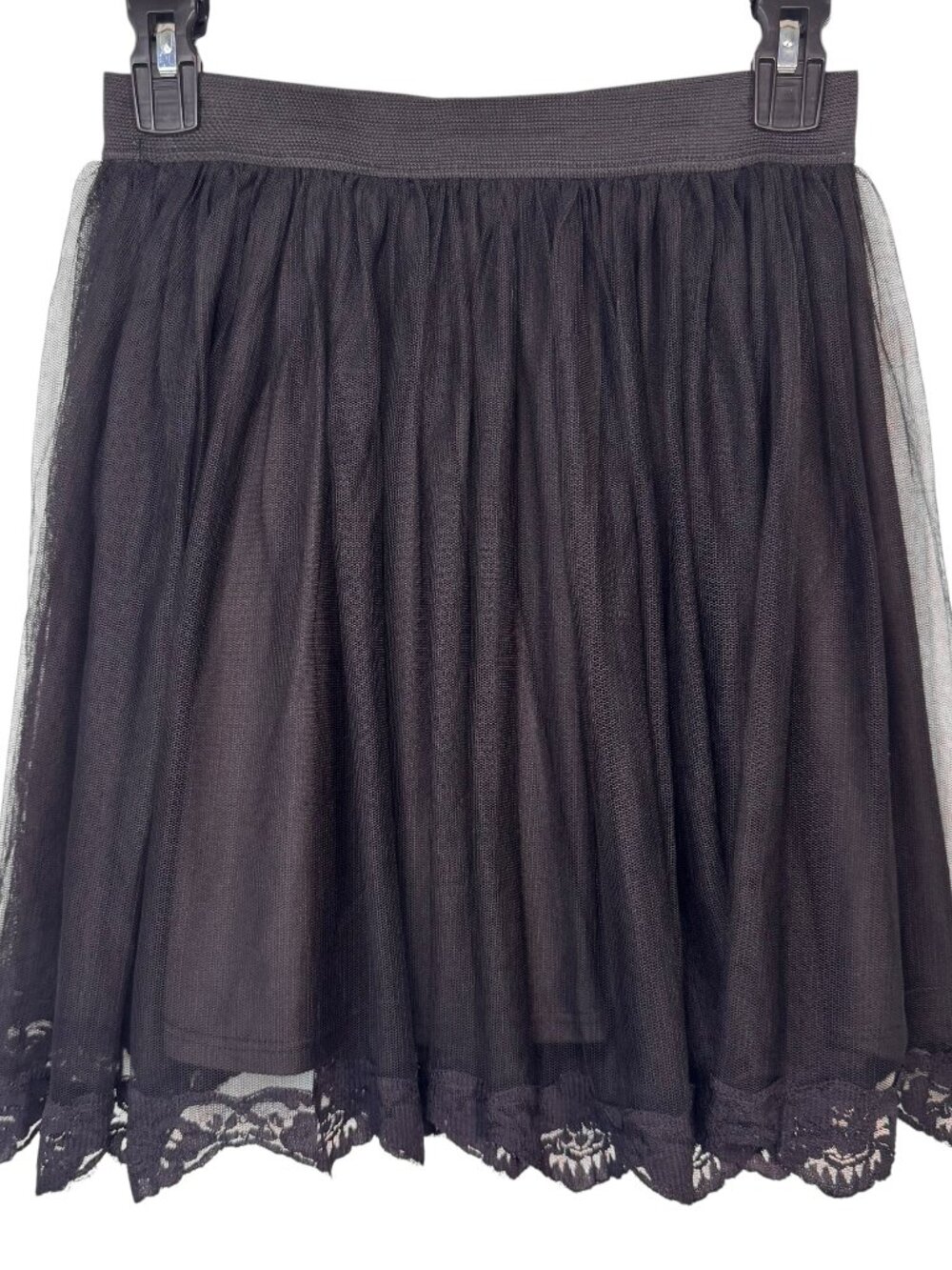 Midnight Hour Black Tulle & Lace Skater Skirt Goth Punk Emo Alternative Grunge S
